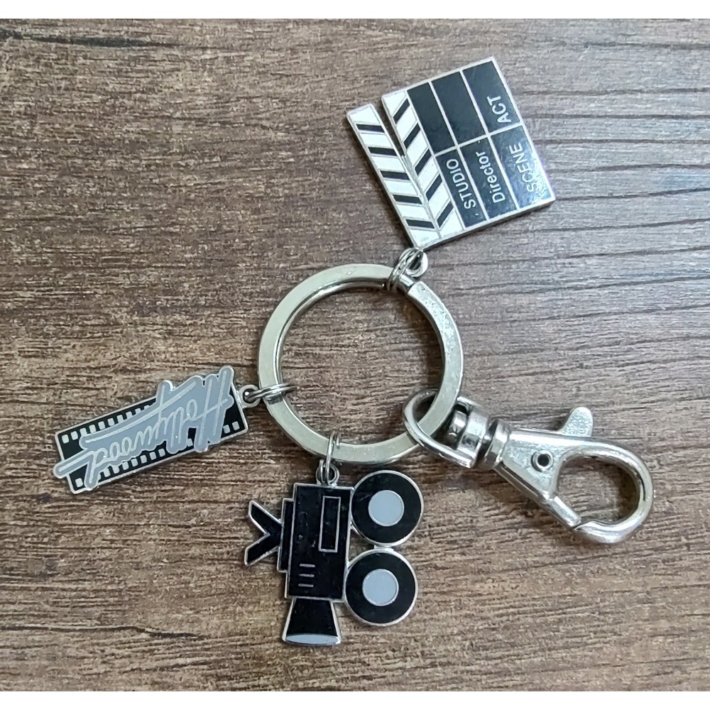 Focus Clapboard Movie Camera Hollywood  Logo Director Film Producer Keyring Z33